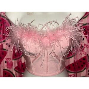 🩷 NWT Superdown by Revolve Embellished Bustier Crop Top